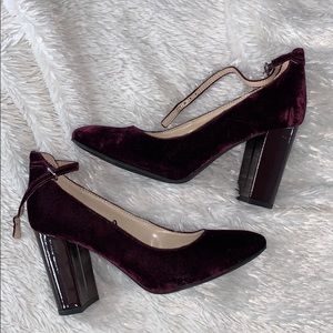 Burgundy suede heels